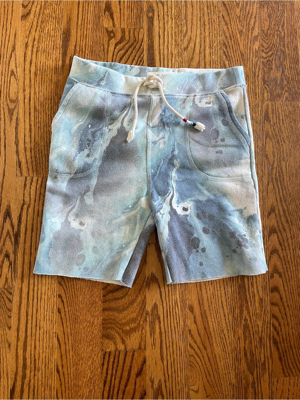 Sol Angeles tie-dye marble drawstring sweat shorts size 14
